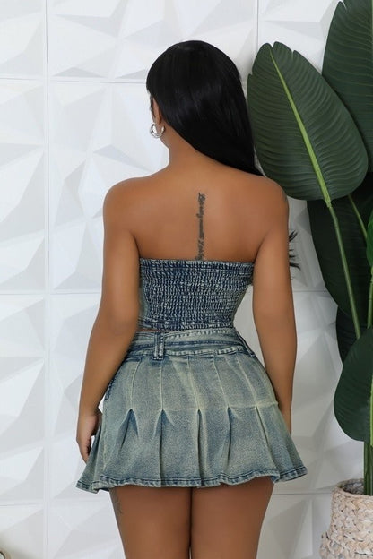 Diana Denim Skirt Set