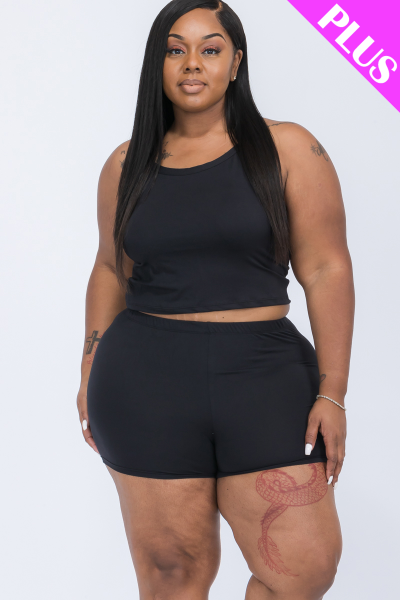 Zara Cami Short Set-Black