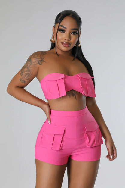 On A Mission Short Set- Pink